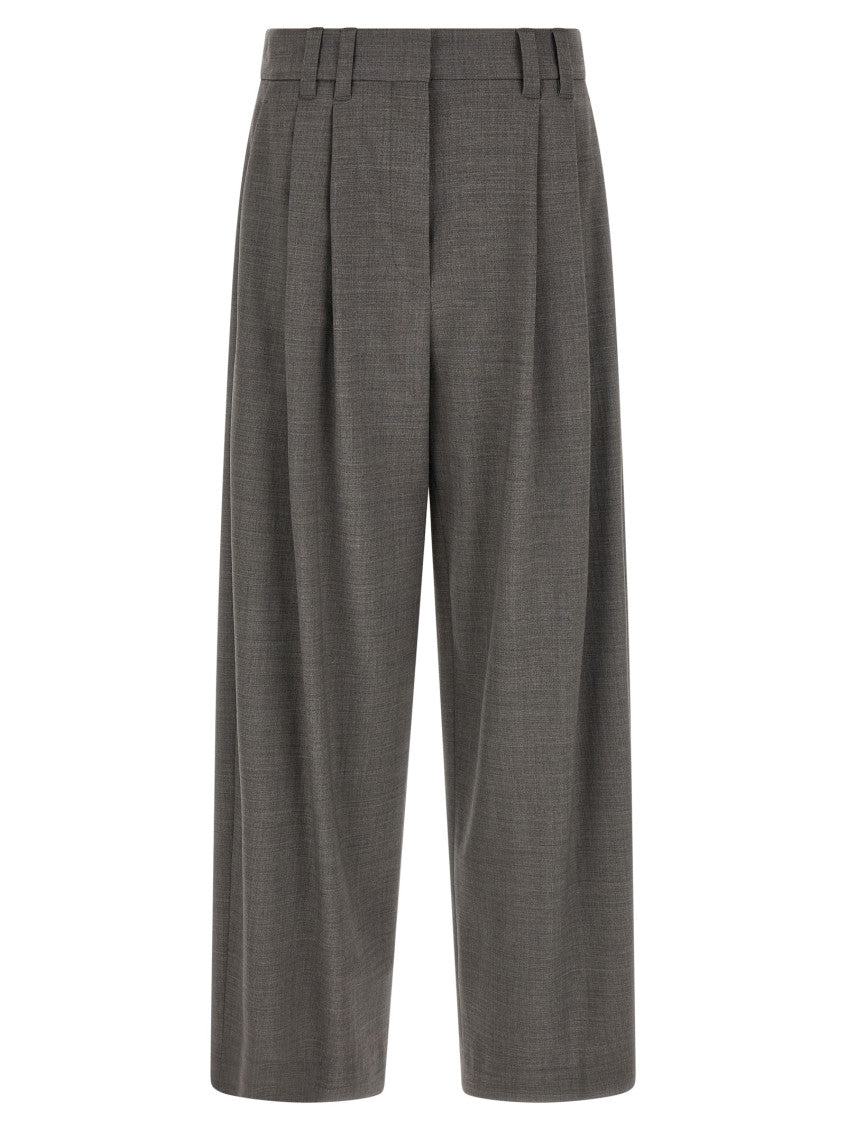 Grey Relaxed Pleated Pants 1