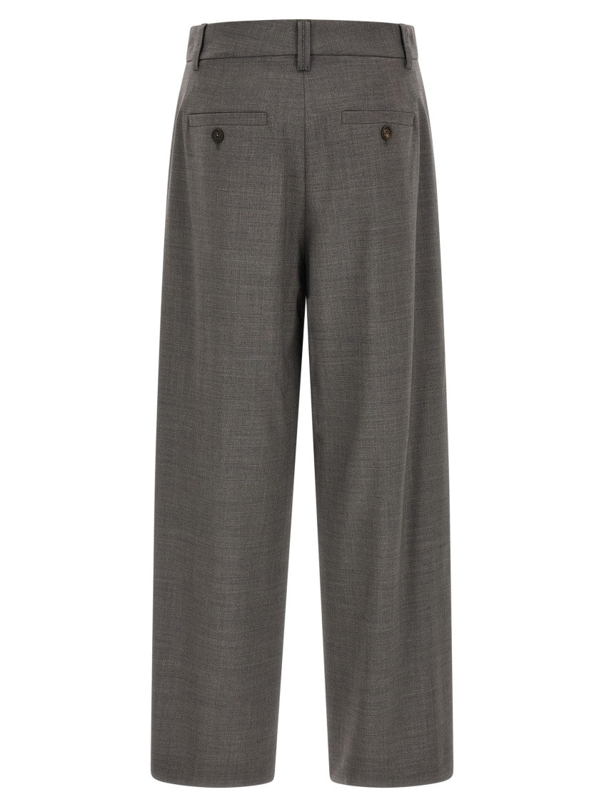Grey Relaxed Pleated Pants 2