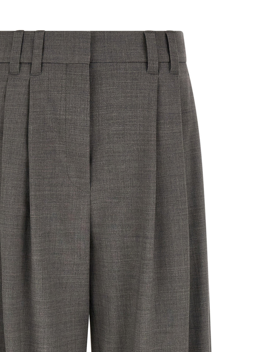 Grey Relaxed Pleated Pants 3