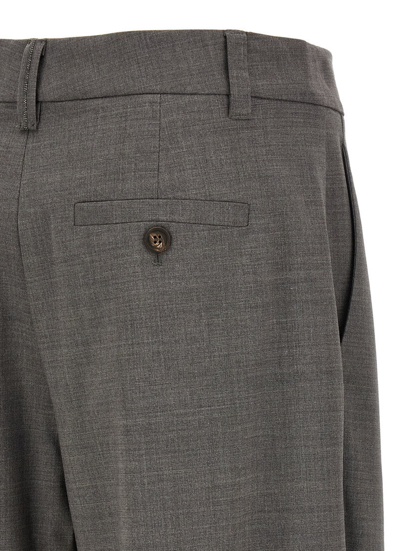 Grey Relaxed Pleated Pants 4