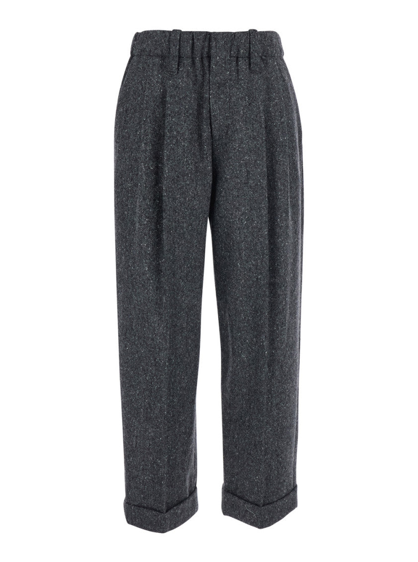 Grey Regular Pleated Pants 1