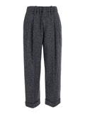Grey Regular Pleated Pants 1