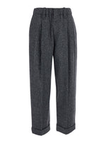 Grey Regular Pleated Pants 1