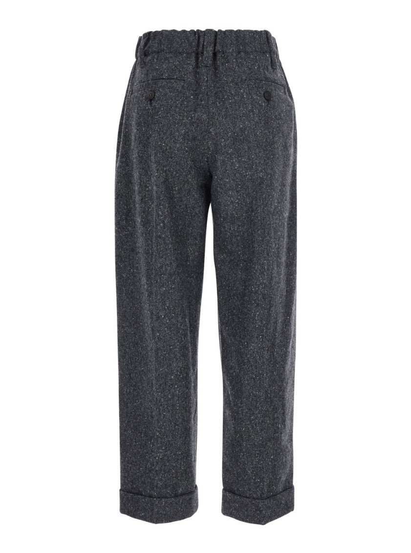 Grey Regular Pleated Pants 2