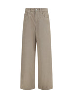 Beige Straight Flat Front Pants 1