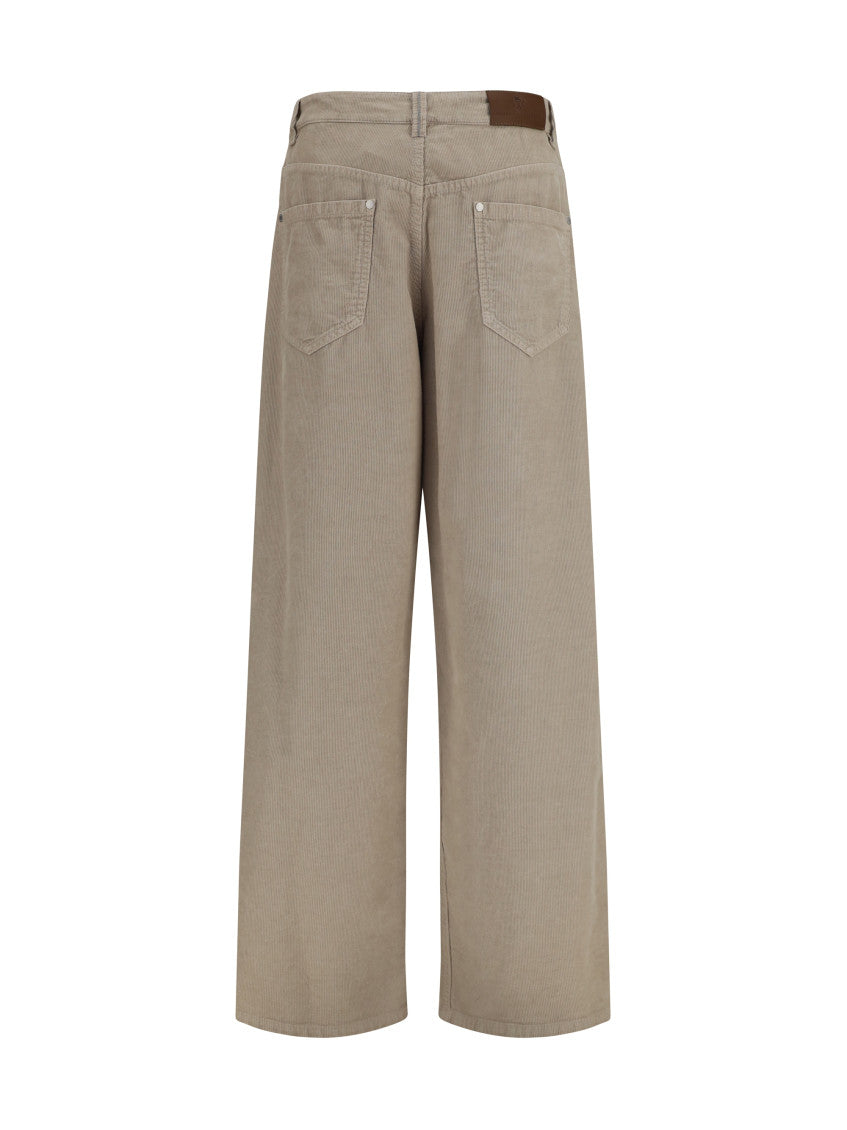 Beige Straight Flat Front Pants 2