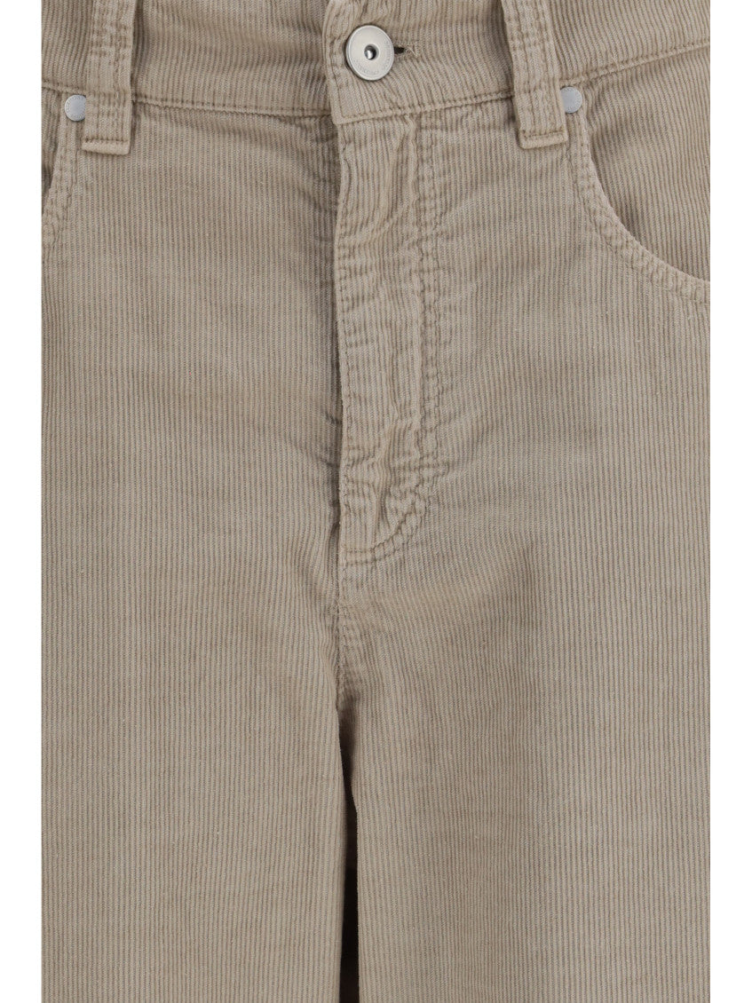 Beige Straight Flat Front Pants 3