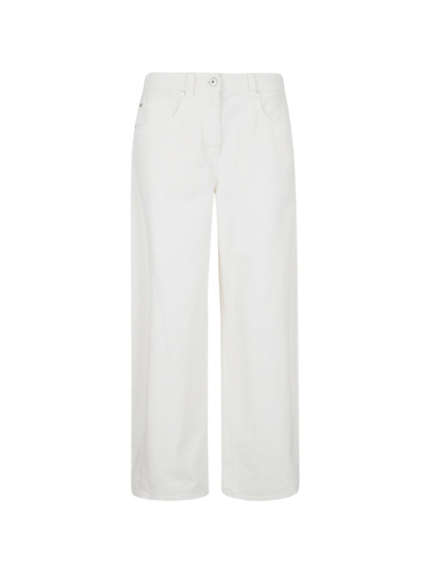 White Straight Flat Front Pant 1
