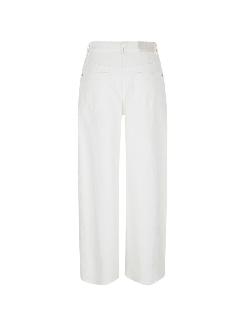 White Straight Flat Front Pant 2