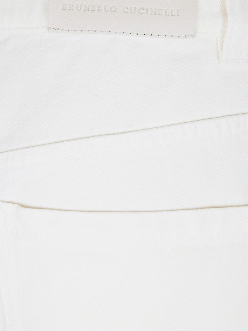 White Straight Flat Front Pant 3