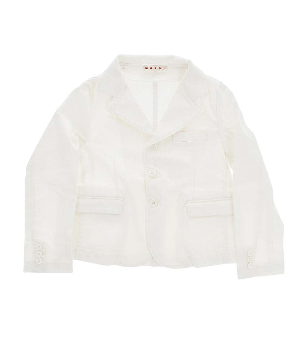 Girls White Cotton Blazer 1