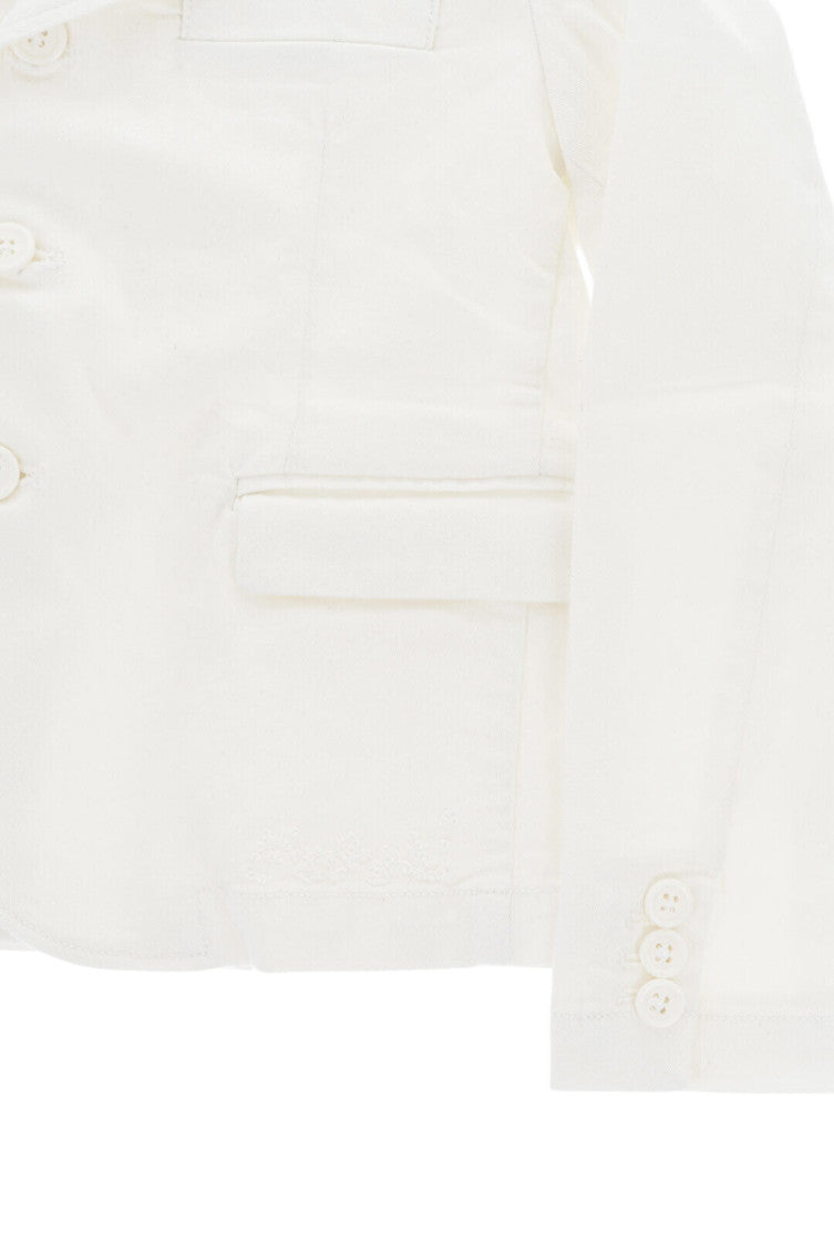 Girls White Cotton Blazer 2