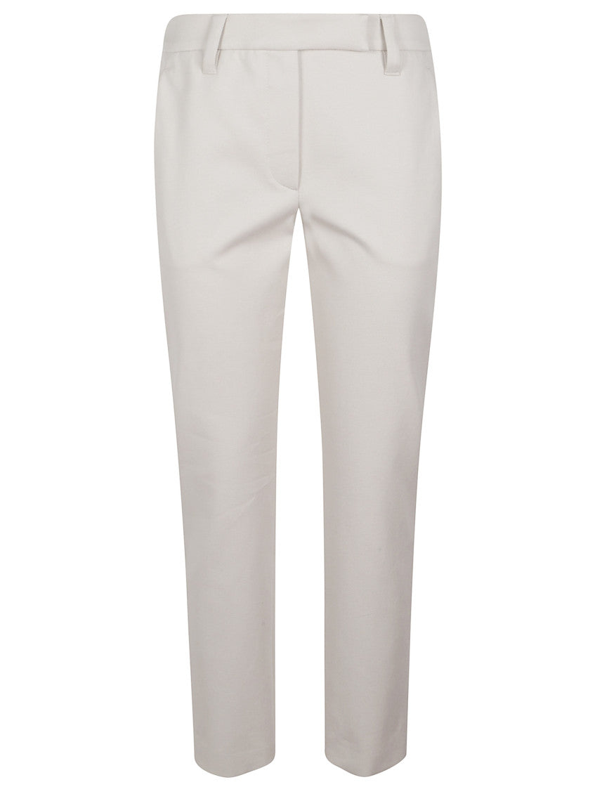 White Slim Flat Front Pant 1