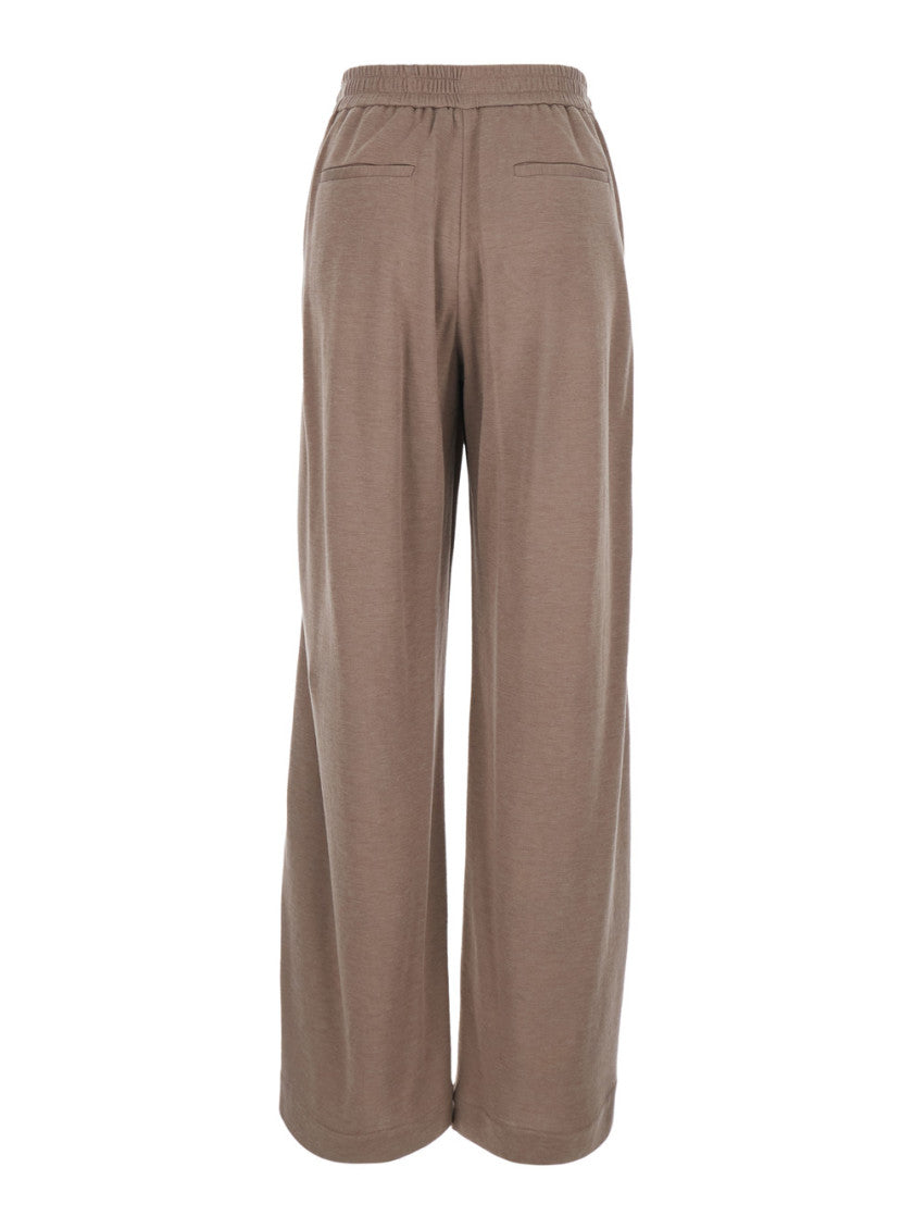Brown Relaxed Drawstring Pants 2