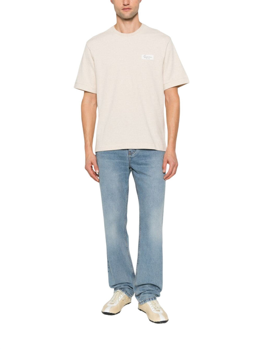 Beige Relaxed Logo T-Shirt 2