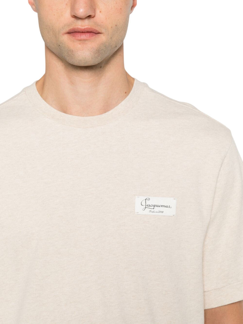 Beige Relaxed Logo T-Shirt 4