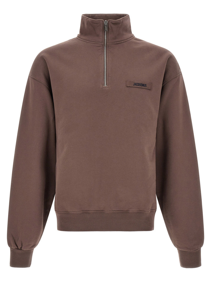 Brown Half Zip Sweatshirt 1