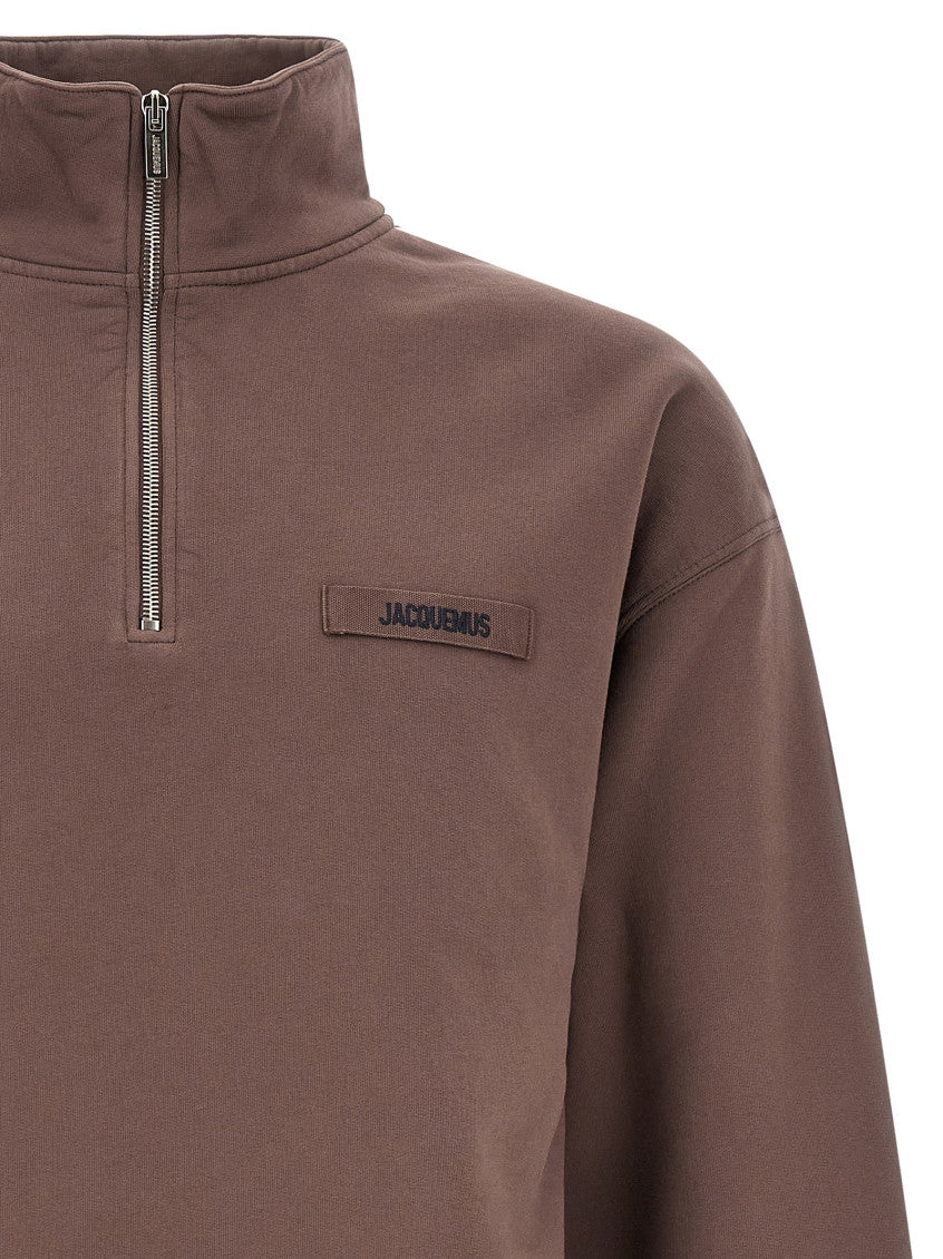 Brown Half Zip Sweatshirt 3