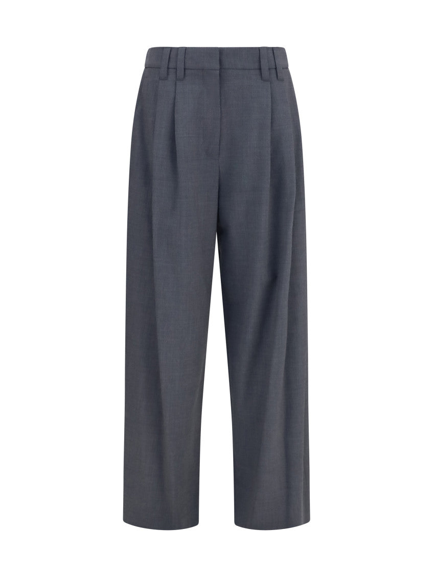 Dark Grey Tailored Pleated Pants 1