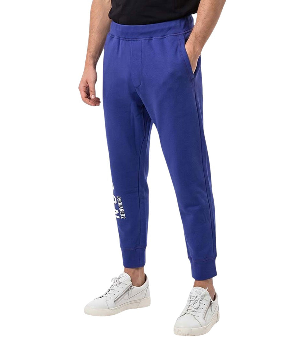 Blue Tapered Logo Joggers 2
