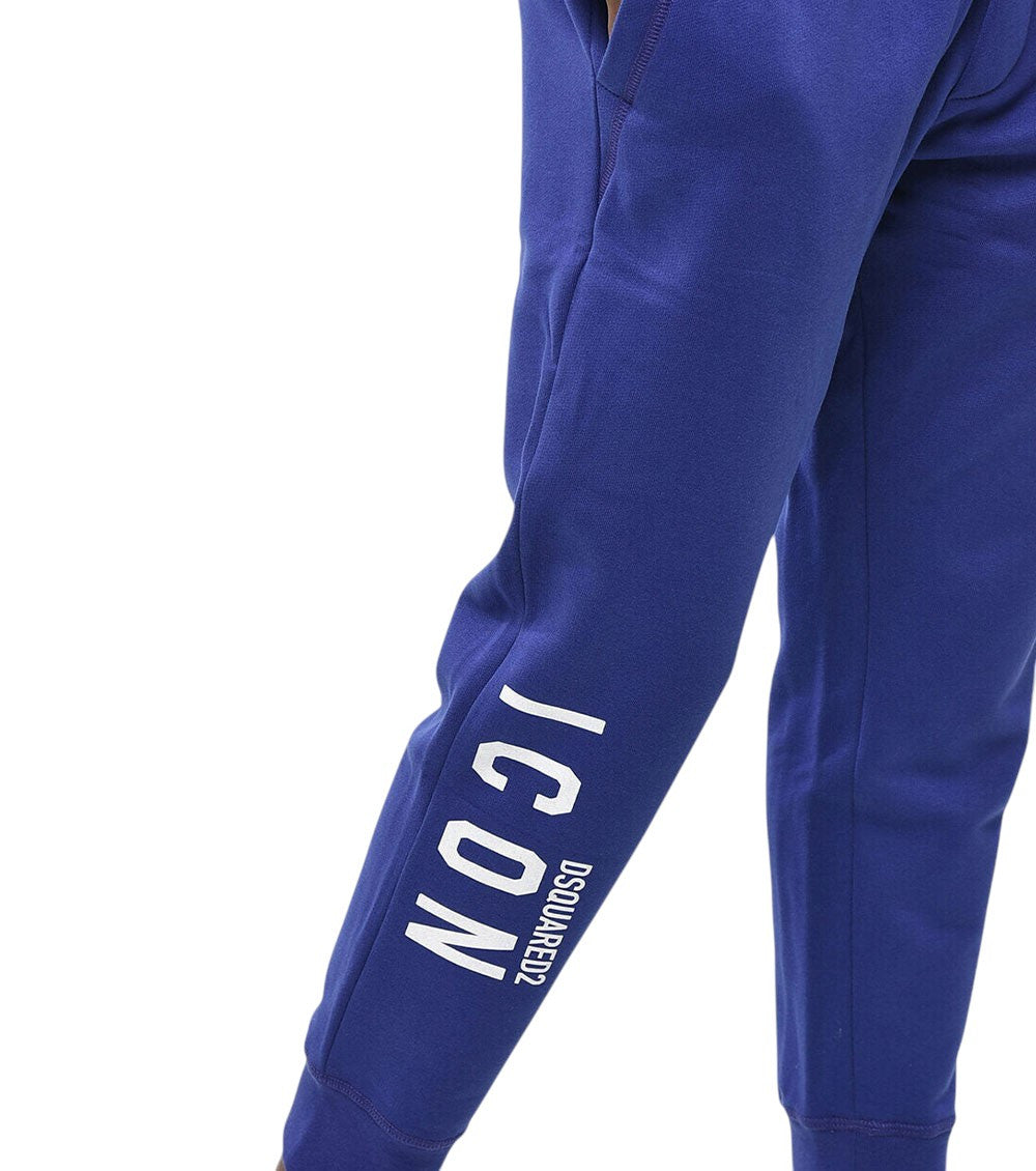 Blue Tapered Logo Joggers 4