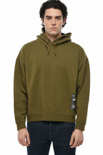 Green Relaxed Solid Hoodie 1