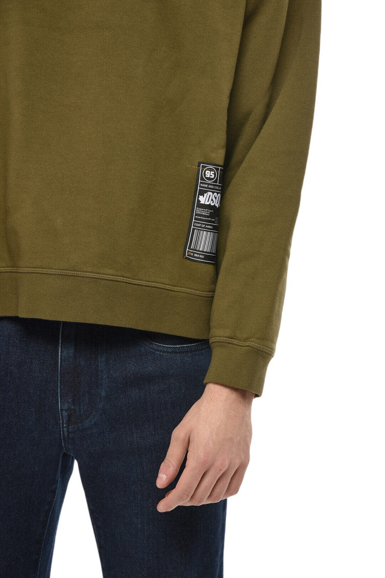 Green Relaxed Solid Hoodie 3