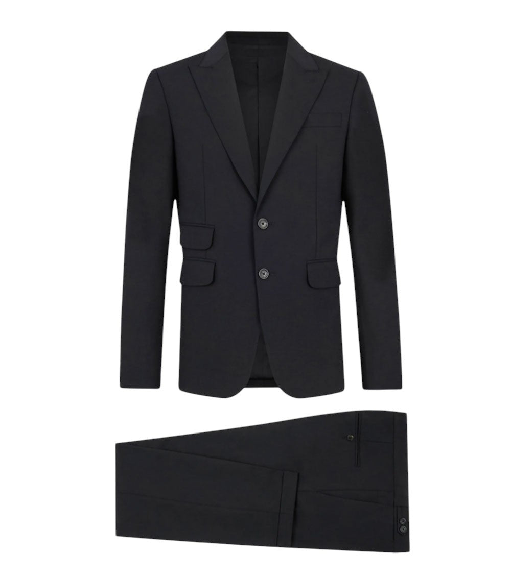 Black Peaked Lapel Suit 1