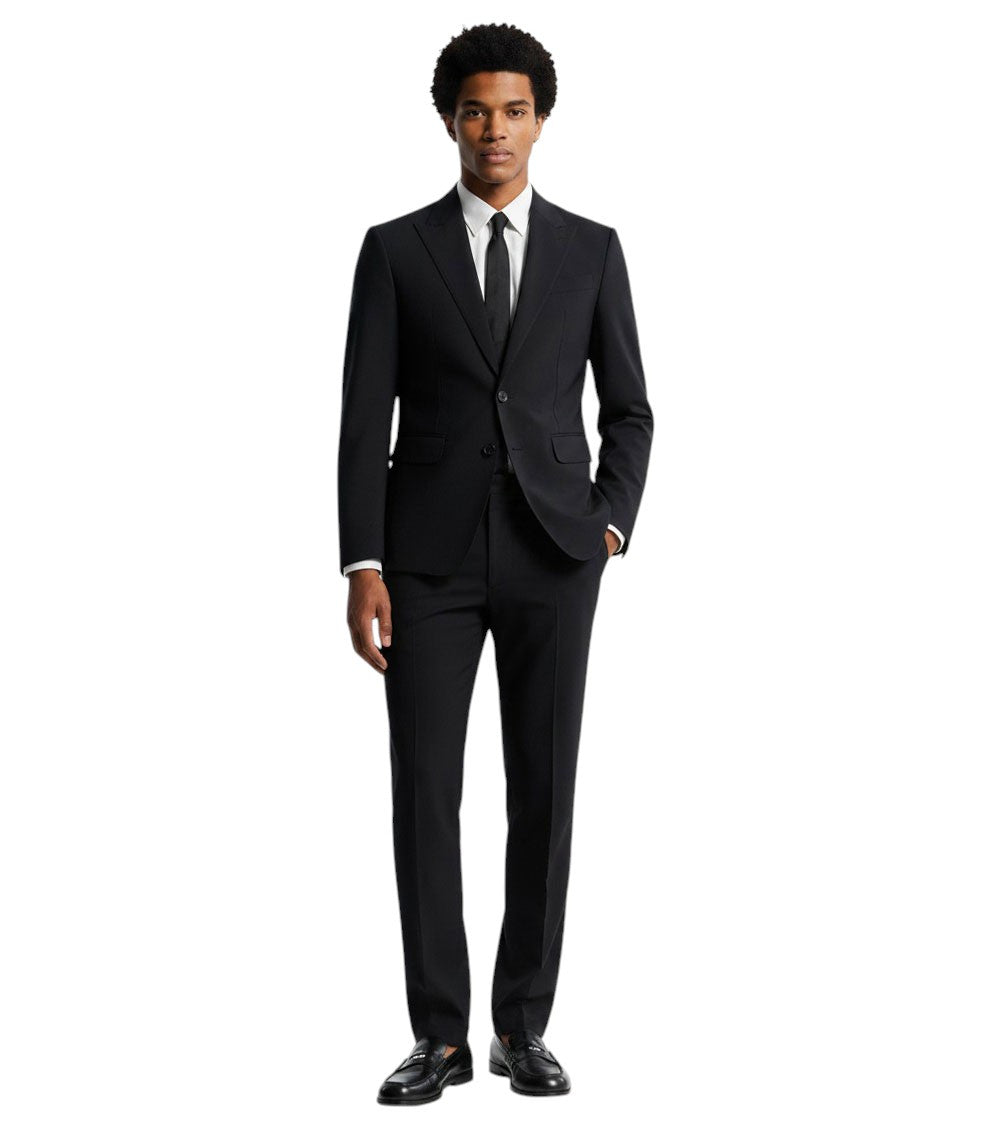 Black Peaked Lapel Suit 2