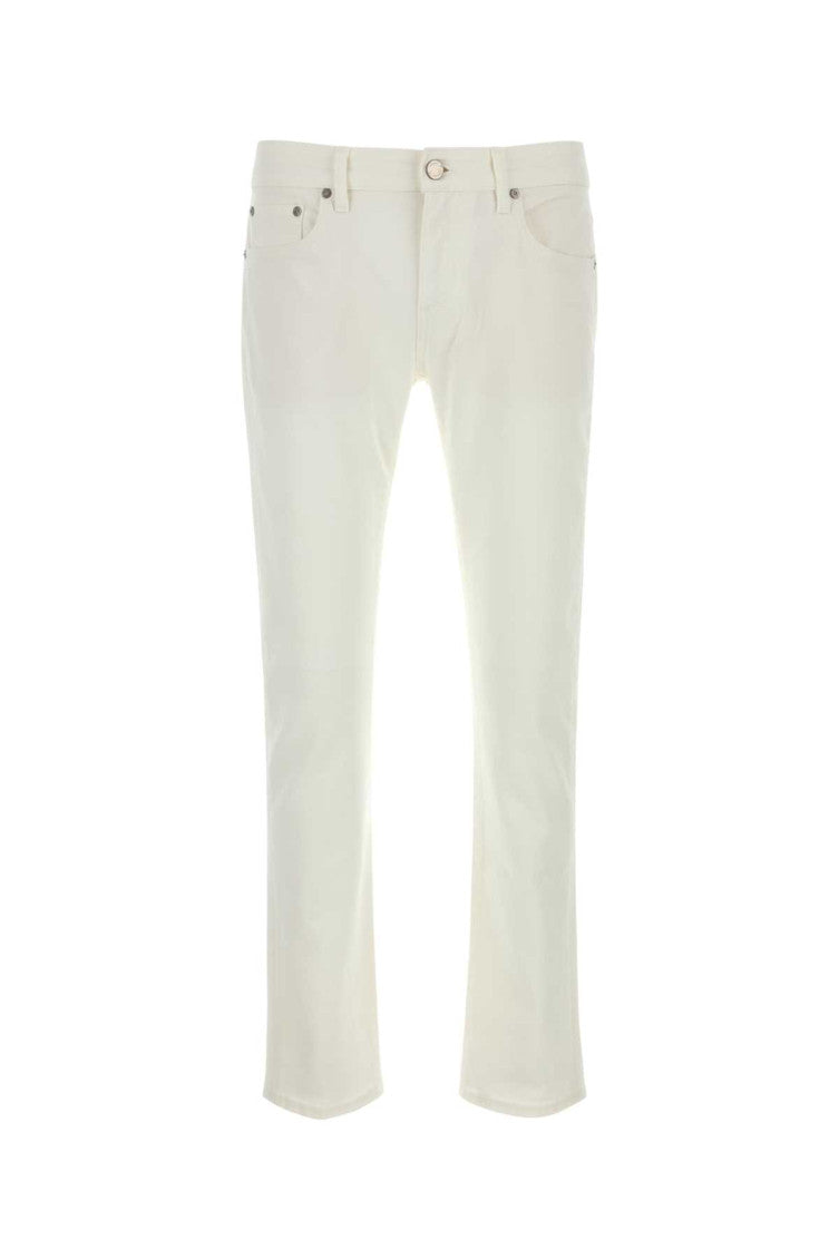 White Mid Rise Jeans 1