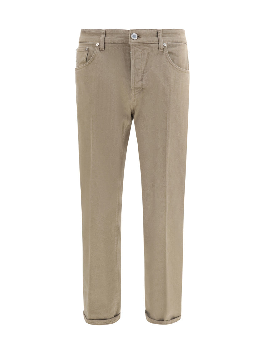 Beige Mid Rise Jeans 1