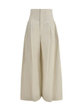 Off White Flared Pleated Pants 1