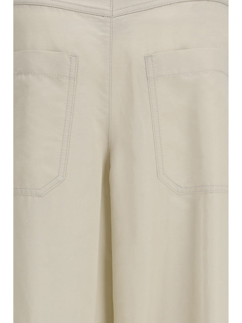 Off White Flared Pleated Pants 3