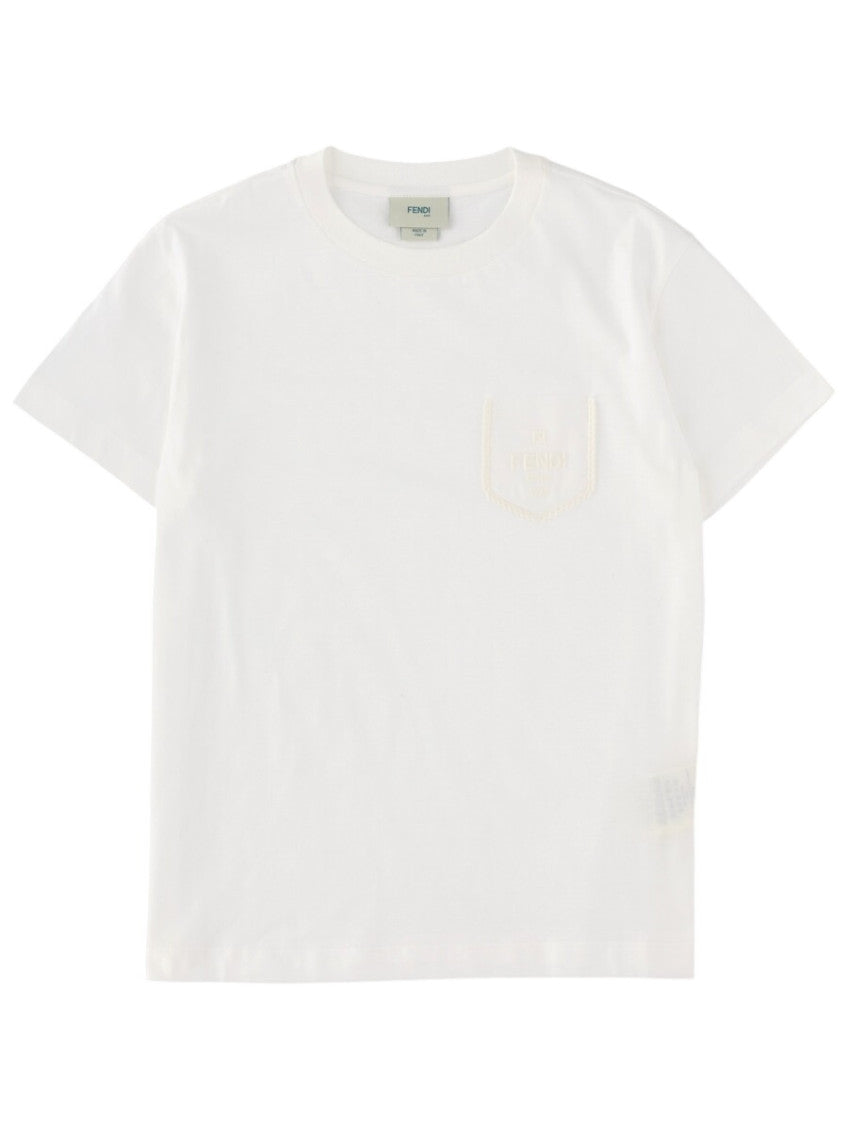 Girls White Crewneck T-Shirt 1