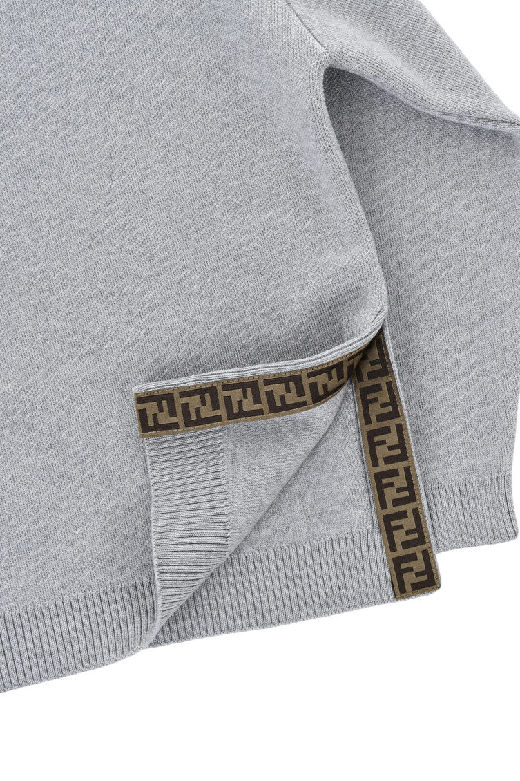 Girls Grey Wool Crewneck Sweater 4