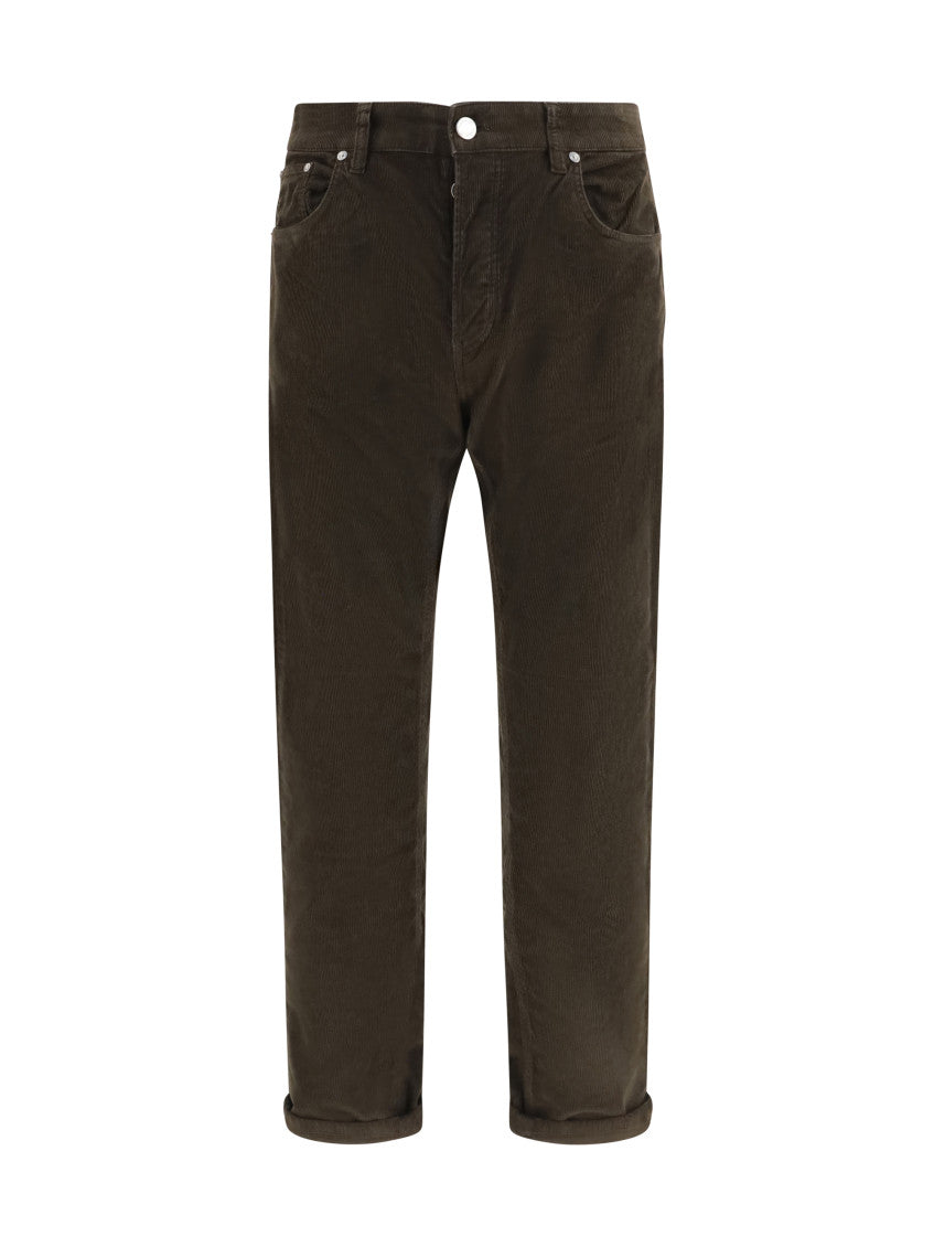 Dark Brown Corduroy Jeans 1