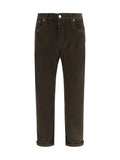 Dark Brown Corduroy Jeans 1