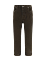 Dark Brown Corduroy Jeans 1