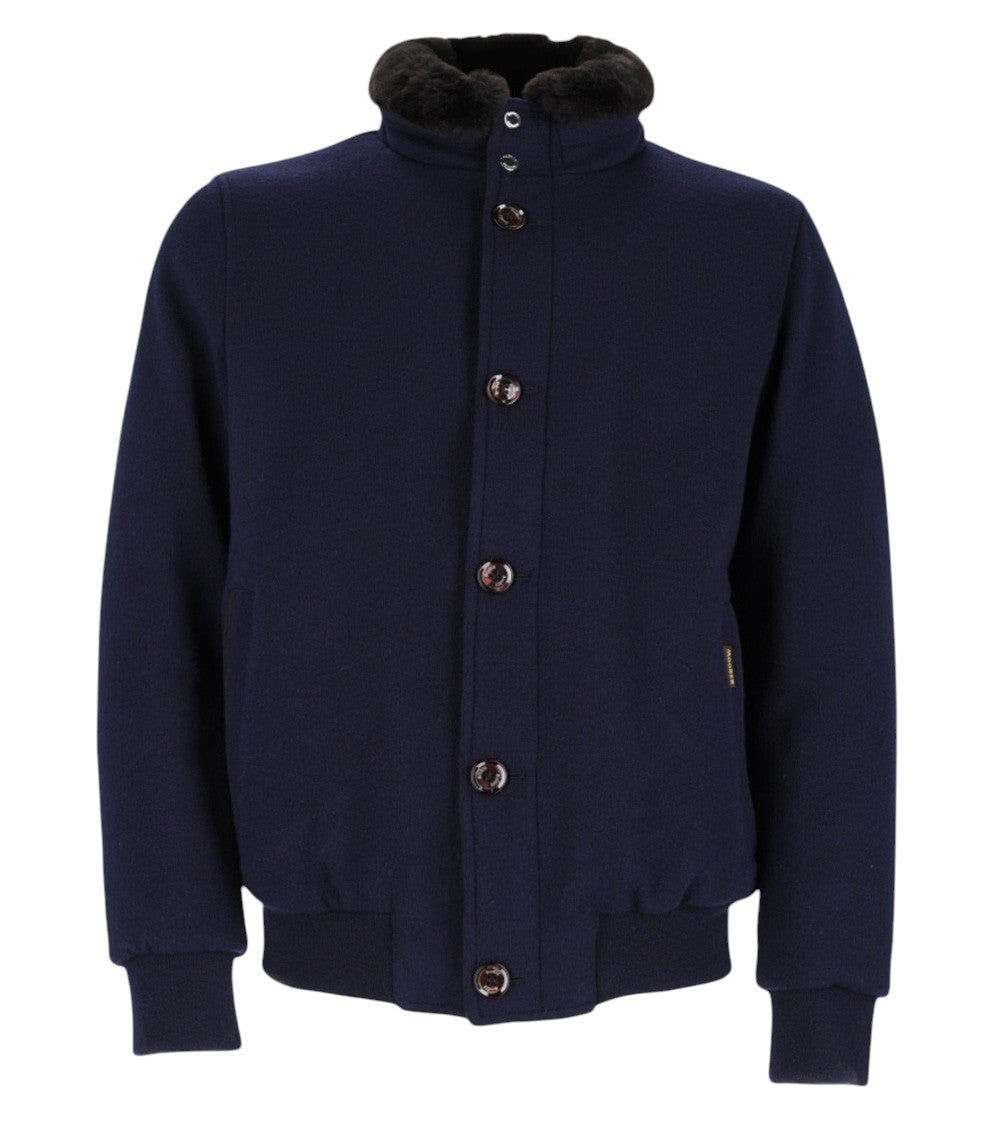 Navy Blue Mock Collar Jacket 1