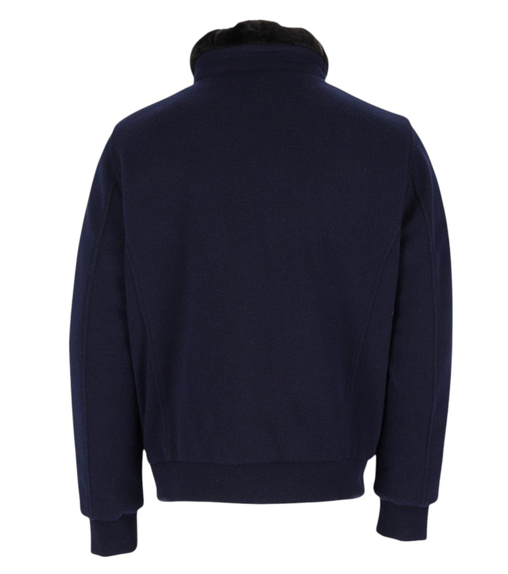 Navy Blue Mock Collar Jacket 2