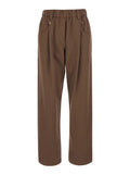 Brown Relaxed Pleated Pants 1