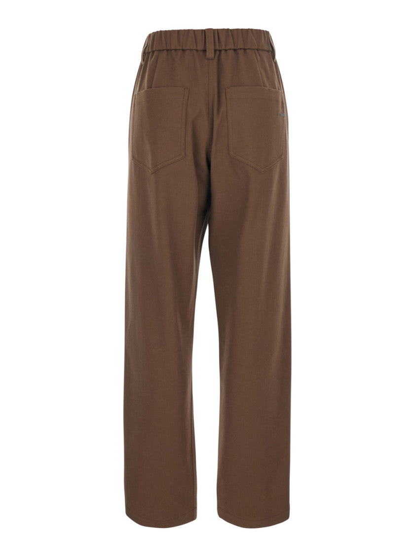 Brown Relaxed Pleated Pants 2