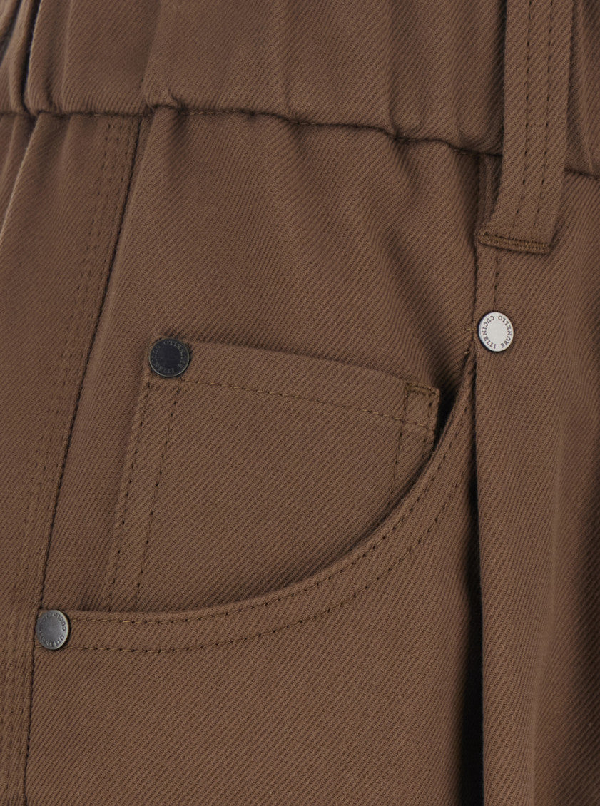 Brown Relaxed Pleated Pants 3