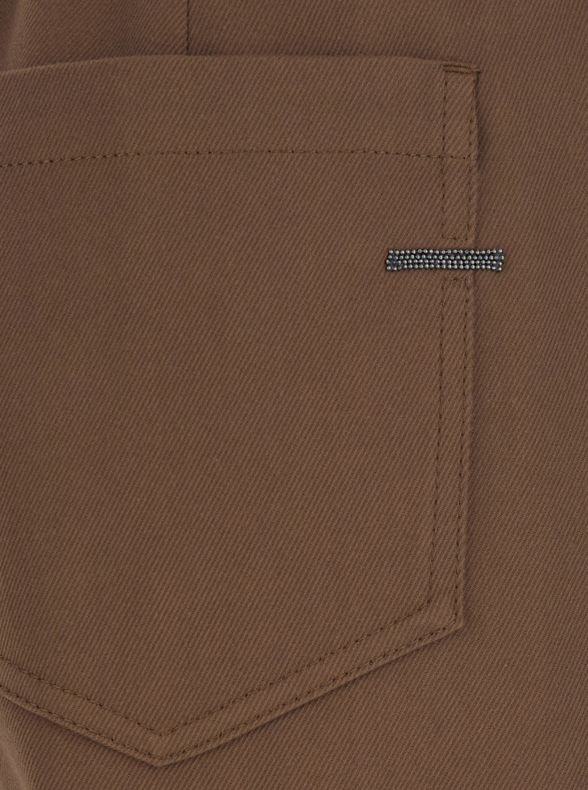 Brown Relaxed Pleated Pants 4