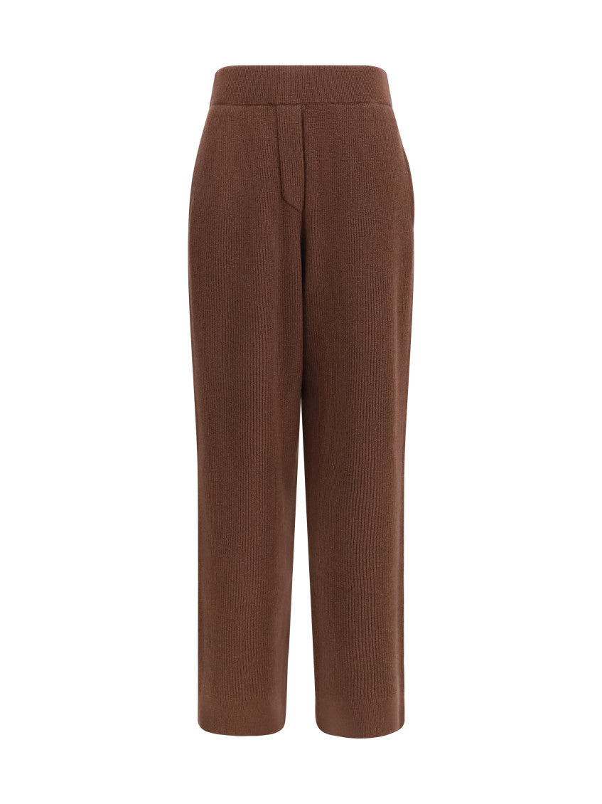 Brown Regular Flat Front Pants 1