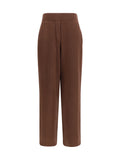 Brown Regular Flat Front Pants 1