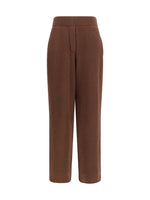 Brown Regular Flat Front Pants 1