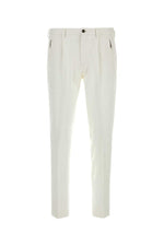 White Flat Front Trousers 1