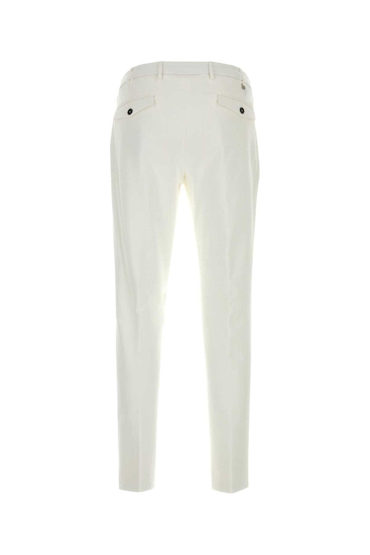White Flat Front Trousers 2