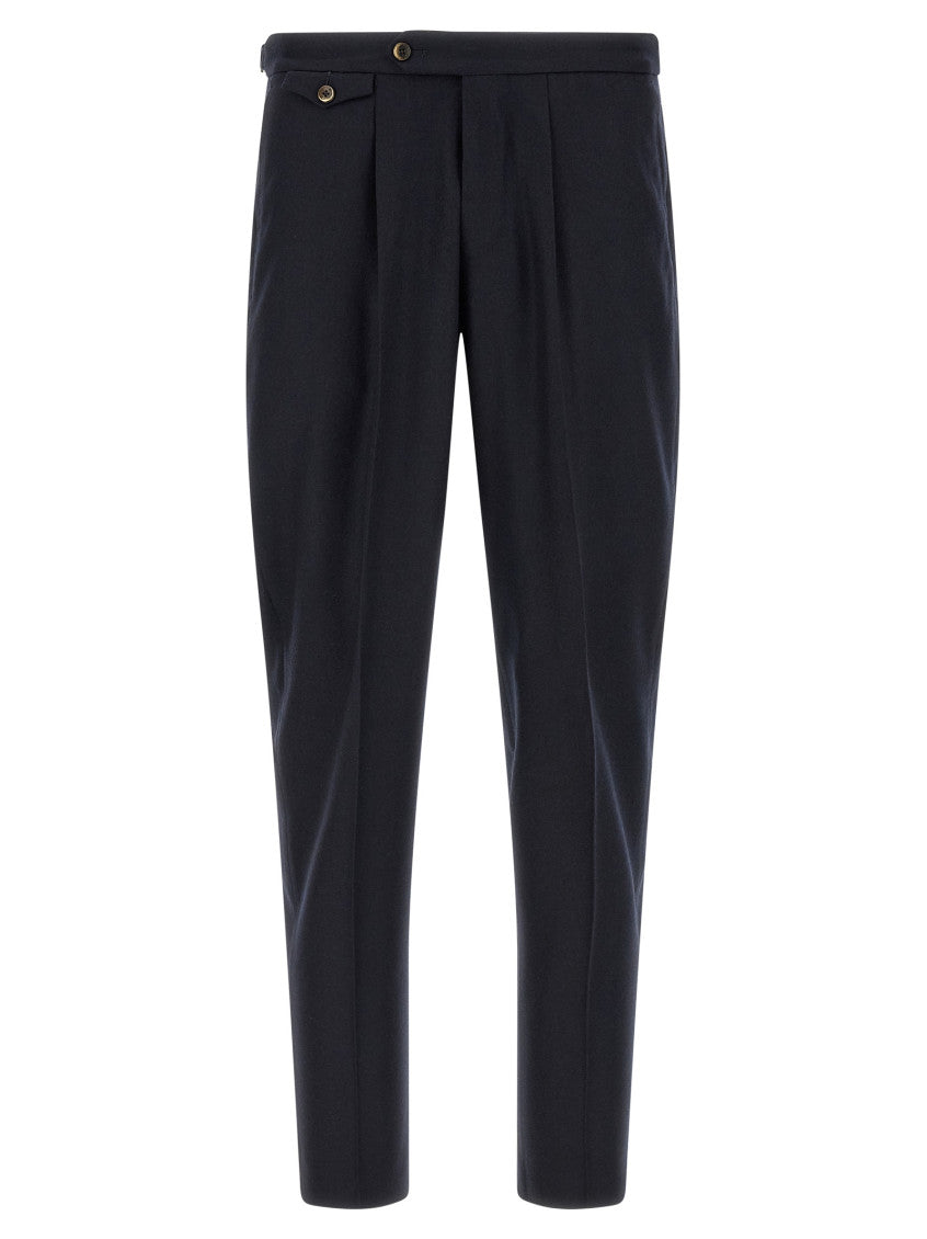 Dark Navy Pleated Trousers 1